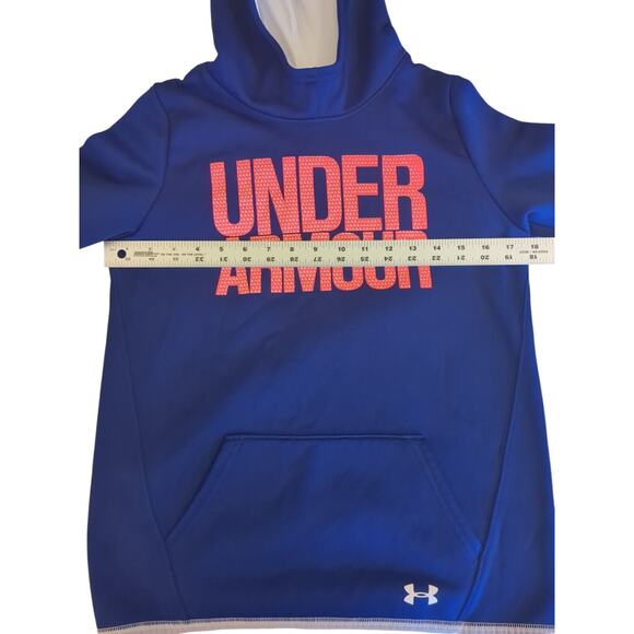 UNDER ARMOUR HOODIE YOUTH LARGE PURPLE PINK PULLOVER STORM HOODED SWEATSHIRT - Picture 3 of 6